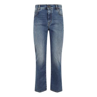Max Mara Dames, Jeans, Blauw, Maat: 2XS Katoen
