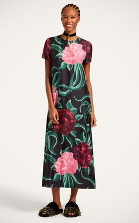 La DoubleJ Swing Dress in Peony Black at Nordstrom, Size X-Large