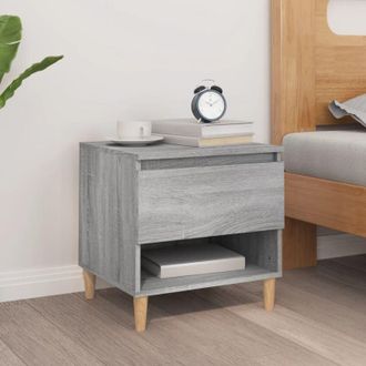 vidaXL Vidaxl - Mesita De Noche Madera Contrachapada Gris Sonoma 50x46x50 Cm
