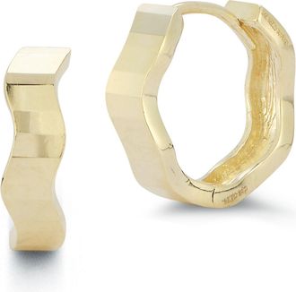 Ember Fine Jewelry 14K Gold Wave Huggies