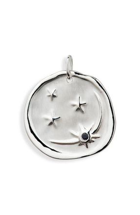 Monica Vinader Cosmic Ancient Coin Charm in Sterling Silver/sapphire at Nordstrom