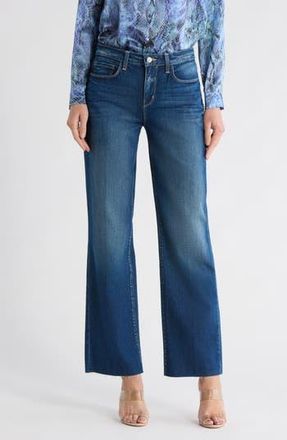L'agence Tiana High Waist Raw Hem Wide Leg Jeans in Ladera at Nordstrom Rack, Size 27
