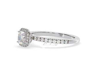 The Diamond Store Beatrice Diamond Halo Engagement Ring 18K White Gold 1ct G/SI2
