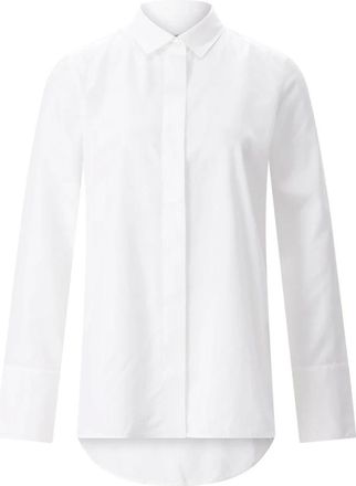 Lareida Blouse met afgeronde zoom en knoopsluiting - Dames - Overhemden - Wit - XL - Katoen - Overhemden