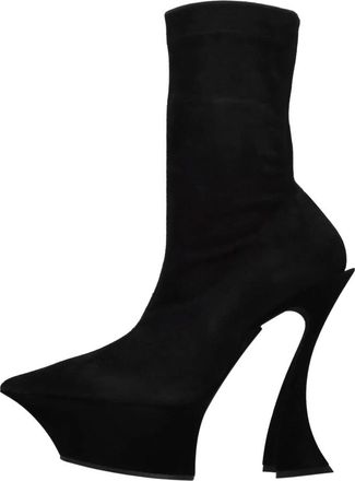 MUGLER Su&egrave;de Enkellaarsjes - Dames - Laarzen met Hak - Zwart - 40 EU - Su&egrave;de - Schoenen