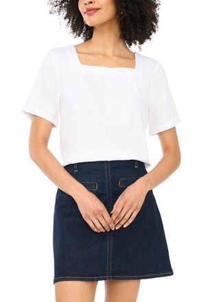 Vince Camuto Square Neck Top in Ultra White at Nordstrom, Size Xx-Large