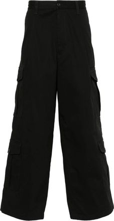 Emporio Armani Twill-weave Cargo Broek - Heren - Wijde Broeken - Zwart - L - Katoen - Broeken