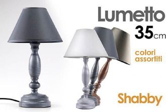 Trade Shop Trade Shop Traesio - Trade Shop - Lumetto 35cm Shabby Chic Lampada Da Tavolo Scrivania Abat Jour Colori Ass 679469