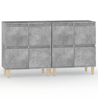Berkfield Home Sideboards 2 pcs Concrete Grey 60x35x70 cm Engineered Wood | Size: 60 x 35 x 70 cm