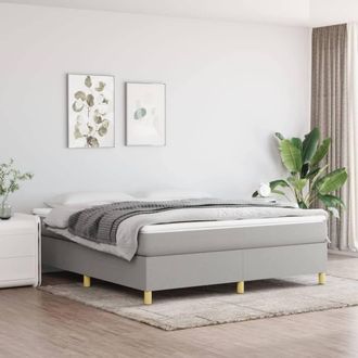Berkfield Home Box Spring Bed Frame Light Grey 180x200cm Super King Fabric