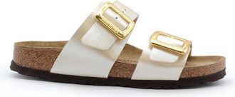 Birkenstock Sydney Smalle Pasvorm - Dames - Sandalen - Beige - 38 EU - Leer - Schoenen