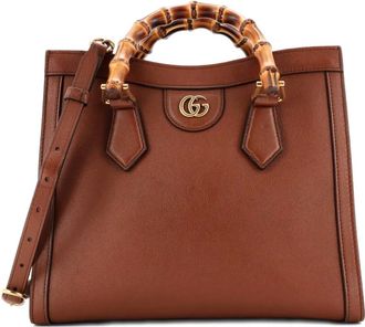 Gucci Diana NM kleine leren shopper met bamboe handgreep - Bruin