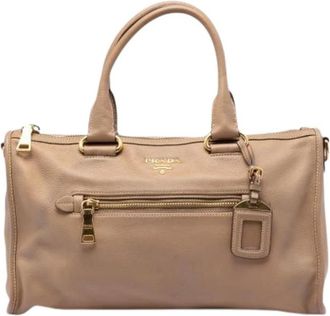 Prada Pre-owned Vintage Satchel - Dames - Vintage Handtas - Beige - ONE Size - Leer - Vintage