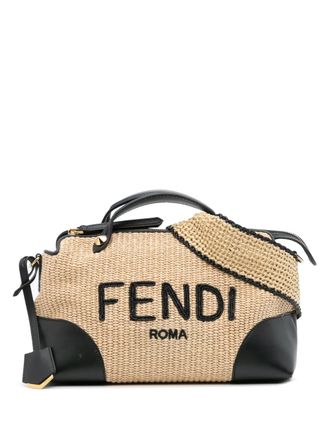 Fendi 2010-2025 Medium Raffia By The Way satchel - women - Raffia/Calf Leather/Leather - One Size - Brown