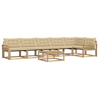 vidaXL Conjunto De Sof&aacute;s De Exterior 7 Pcs Y Beige 79 X 79 X 37 Cm Vidaxl