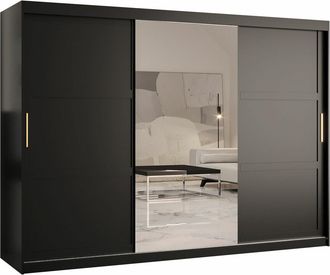 Mirjan24 Armario Ferfere 105, Negro, 200x250x62cm, Puertas De Armario: Correderas, N&uacute;mero De Estantes: 9