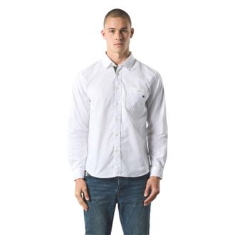 Pretty Green Herenoverhemd met knoopsluiting en Paisley-voering (Wit)