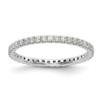 Diamond2Deal 14k White Gold Lab Grown Diamond Eternity Wedding Band Ring 1/2Ct Clarity- VS Color- G-H