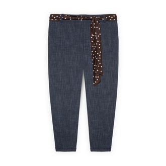 Fiorella Rubino Dames, Broeken, Blauw, Maat: XL Nylon