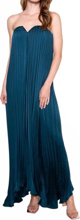 FORE COLLECTION Womens Capri Pleated Dress In Turquoise