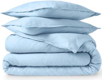 Bare Home 100% Cotton Flannel Duvet Cover & Sham Set in Light Blue at Nordstrom, Size California King