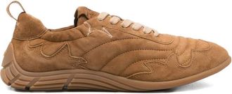 Ash Ash, Schoenen, Dames, Bruin, 39 EU, Suède, Bruine Veterschoenen met Platte Zool