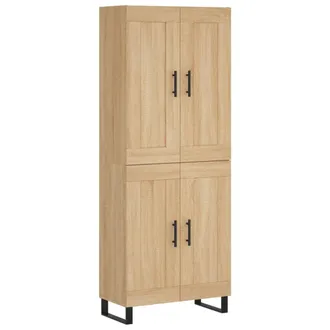 vidaXL Aparador Alto Madera Contrachapada Color Roble 69,5x34x180 Cm Vidaxl