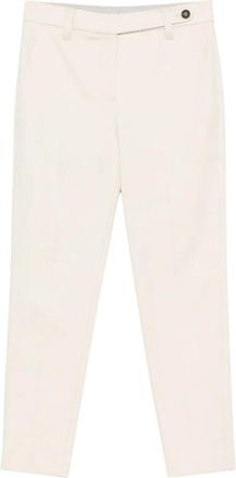 Brunello Cucinelli Off White Slim Flat Front Pants