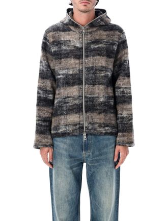 Our Legacy Night Woods Check Wool-Blend Zip Hoodie
