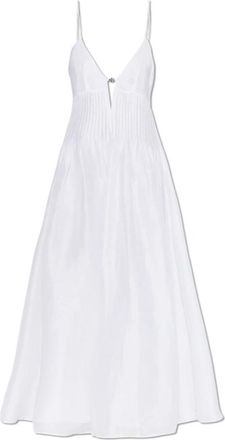 Tory Burch Off-the-shoulder jurk - Dames - Maxi kleedjes - Wit - S - Katoen - Kleedjes