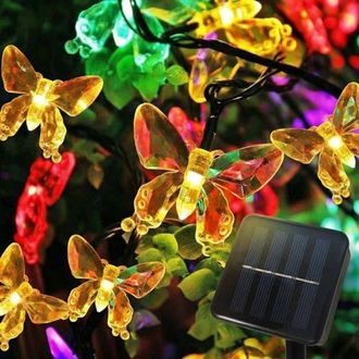 OEM Guirnalda De Luces Solares Para Exteriores Con Forma De Mariposa: 8 Metros De Iluminaci&oacute;n Ambiental Con 40 Led Y 8 Modos De Luz