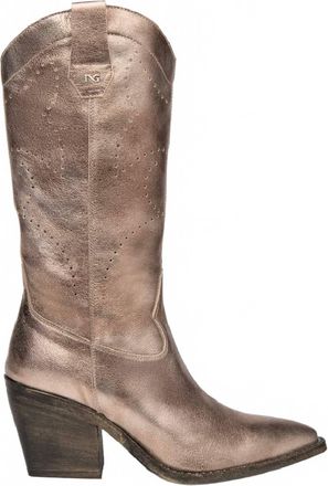 Nero Giardini Womens Leather Boots In Gold