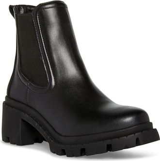 Steve Madden Zoltin Boots Womens Black Lug Sole Block Heel Bootie HTAT872