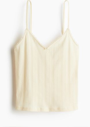H&M Trägertop aus Pointelle - Yellow