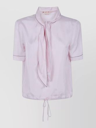 Marni short sleeve shirt tie detail contrast stitching
