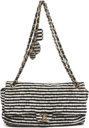 Chanel Borsa a spalla a righe 2006 - Nero