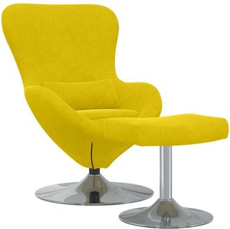vidaXL Vidaxl - Egg Chair 2 pcs Yellow 63 x 73 x 90 cm Velvet