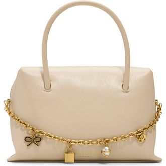 Ted Baker Vera Charm Leather Satchel in Shiny Open White at Nordstrom Rack