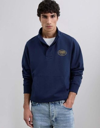 Scalpers Maglione accollato color blu navy scuro