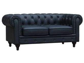 Habitat et Jardin Habitat Et Jardin - Sof&aacute; Chesterfield aliza- 2 Plazas - Negro