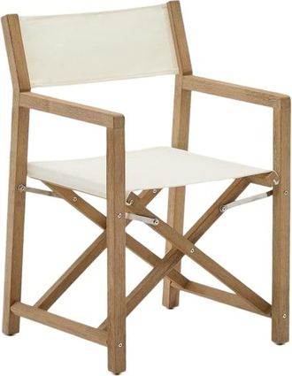 K Home Klappbarer, massiver Outdoor Stuhl Vilaro mit Armlehnen, Weiss