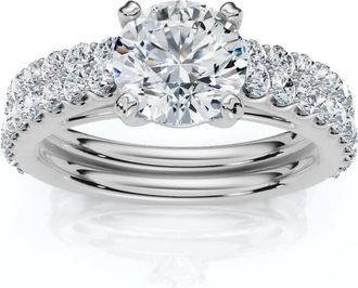 Pompeii3 Certified 2 3/4Ct Diamond Engagement Wedding Ring Set 14k Gold Lab Grown