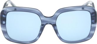 Abercrombie & Fitch 55mm Square Sunglasses in Coloured Horn /Blue at Nordstrom
