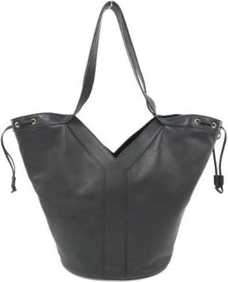 Saint Laurent Pre-owned Y Hobo Leren Schoudertas - Dames - Vintage Tas - Zwart - ONE Size - Leer - Vintage