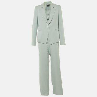 Emporio Armani Pale Blue Crepe Pant Suit