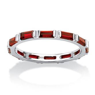 Palm Beach Jewelry Birthstone.925 Sterling Silver Eternity Band