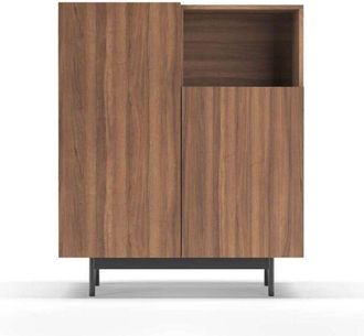 HERDASA Herdasa - Mueble Auxiliar Modelo 602-1 Acabado Nogal, 110 X 90 X 34 (alto X Ancho X Fondo)