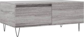 vidaXL Vidaxl - Mesa de centro madera contrachapada gris Sonoma 90x50x36,5 cm