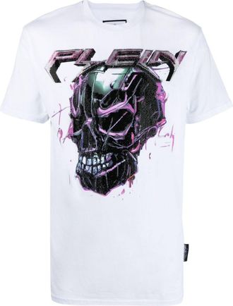 Philipp Plein logo-print cotton T-shirt - men - Polyester/Cotton - L - White