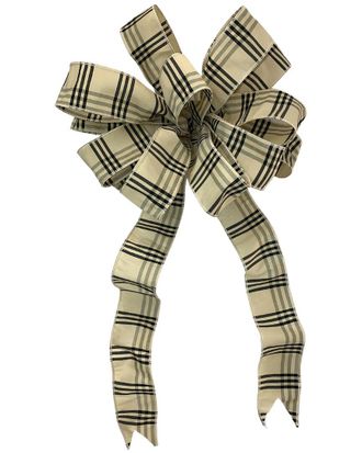 Creative Displays Inc. 15In Cream & Black Bow With 22In-26In Long Tails & Wired Edges